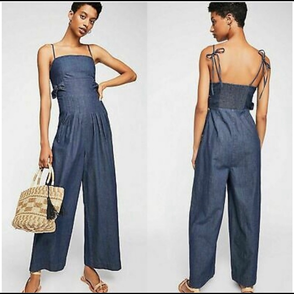 Free People Brittany Denim Jumpsuit